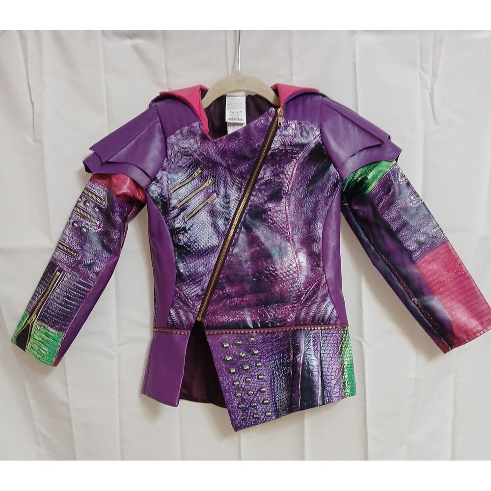 Disney Descendants Mel Jacket Girls Purple Sz M 7/8 Zipper Asymmetrical